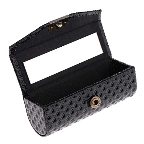 SDENSHI Hochwertige Leder Lippenstift Halter Fall Organizer Box mit Spiegel für Geldbörse - Schwarz von SDENSHI