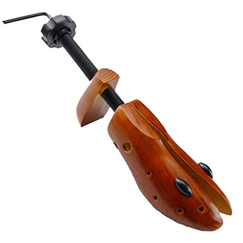 SDENSHI Holz Schuhspanner Schraubspanner Schuhdehner Schuhformer Schuhweiter verstellbar für Herren Damen GR:34-46 - M(42-46)-Braun von SDENSHI