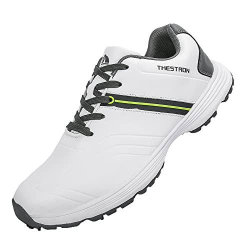 Herren-Golfschuhe Mit Spikes Lässige wasserdichte Golfschuhe Atmungsaktiv Große Größe,D,46 EU von SDEQA