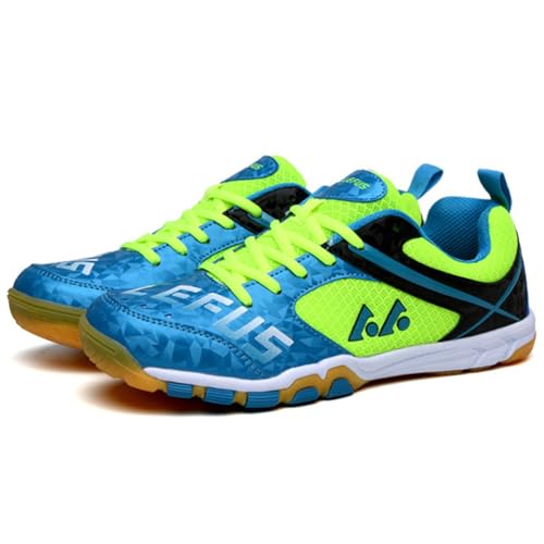 SDEQA Badmintonschuhe Herren Atmungsaktive Tischtennis Squashschuhe Leichte Stoßdämpfung und Rutschfestigkeit,für Tennis,Grün,42 EU von SDEQA