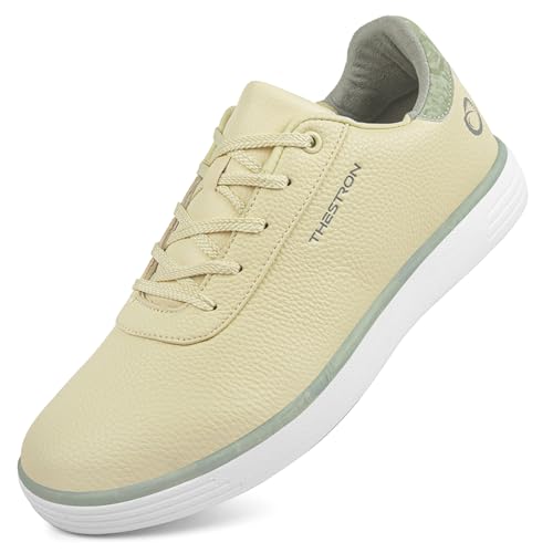SDEQA Damen-Golfschuhe, wasserdicht, ohne Spikes, rutschfeste Outdoor-Golfschuhe für Golfer,Beige,37 EU von SDEQA