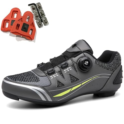 SDEQA Fahrradschuhe für Herren Damen, Atmungsaktive Rennrad Radschuhe Kompatibe mit Peloton Look SPD SPD-SL Delta Lock Pedal Reitschuhe Radsportschuhe,Grau,48 EU SDEQA Fahrradschuhe für Herren Damen, Atmungsaktive Rennrad Radschuhe Kompatibe mit Peloton Look SPD SPD-SL Delta Lock Pedal Reitschuhe Radsportschuhe,Grau,48 EU von SDEQA