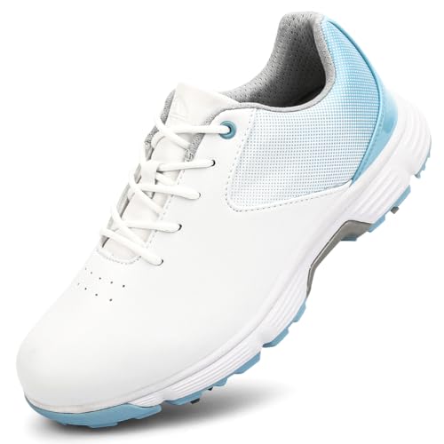 SDEQA Frauen Golf Schuhe mit 7 Spikes Wasserdicht Atmungsaktiv Golf Sport Training,B,43 EU von SDEQA