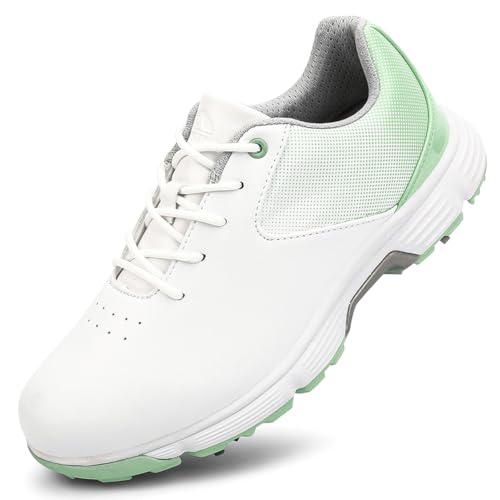 SDEQA Frauen Golf Schuhe mit 7 Spikes Wasserdicht Atmungsaktiv Golf Sport Training,C,38 EU von SDEQA