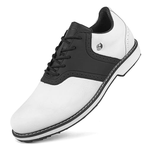 SDEQA Golf Schuhe Herren wasserdichte Spikeless Golf Sneakers Komfortable atmungsaktive Golfer,D,46 EU von SDEQA