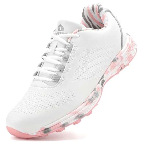 SDEQA Golfschuhe Damen Spikeless Golfschuhe Outdoor Wasserdicht für Golfer Sneakers Große Größe,A,40 EU von SDEQA