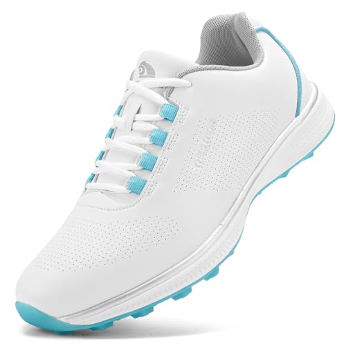 SDEQA Golfschuhe Damen Spikeless Golfschuhe Outdoor Wasserdicht für Golfer Sneakers Große Größe,C,40.5 EU von SDEQA