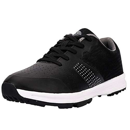SDEQA Golfschuhe Für Herren wasserdichte Golfschuhe Ohne Spikes Mit Breiter Passform rutschfest Und Bequem,D,45 EU von SDEQA