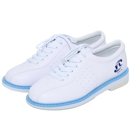 SDEQA Herren Rasen Bowling Schuhe Bowls Trainer Atmungsaktives Leder Leichte Bowling Große Größe,Weiß,46 EU von SDEQA