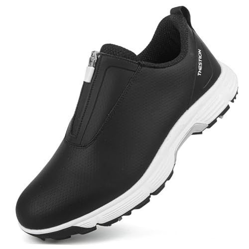 SDEQA Lässige Golfschuhe für Damen mit 7 rutschfesten Spikes für den Außenbereich für das Golftraining,Schwarz,43 EU von SDEQA