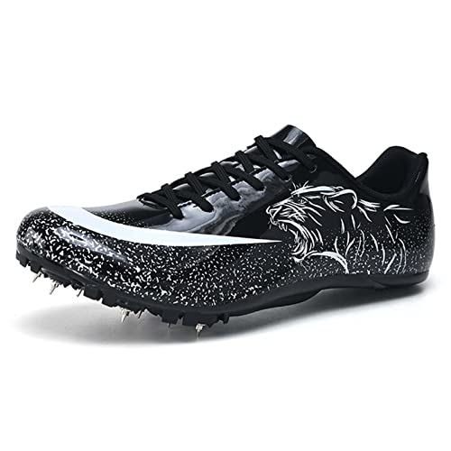 SDEQA Leichtathletik-Spike-Laufschuh Sprint-Laufschuhe mit 8 Nägel Unisex Leichtathletikschuhe Durable Sneakers Athletics für Herren Kinder Damen,Schwarz,41 EU von SDEQA