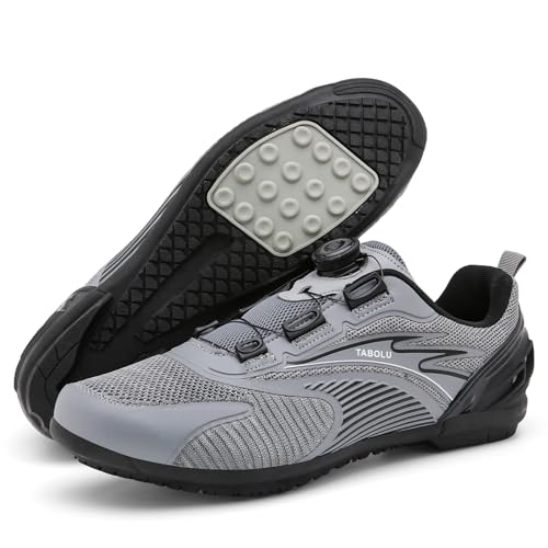 SDEQA Radsportschuhe Männer Frauen mit Gummi-Sohle Nicht rutschfeiner Außenfahrradfahrradschuhe Berg- und Straßen-Sneaker im Freien,Grau,40 EU von SDEQA