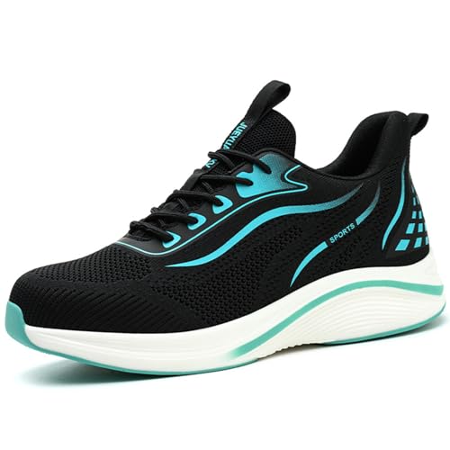 SDEQA Sicherheitsschuhe Arbeitsschuhe Herren Damen Leicht Atmungsaktiv mit Stahlkappe Stahlkappenschuhe rutschfest Schutzschuhe,A,46 EU von SDEQA