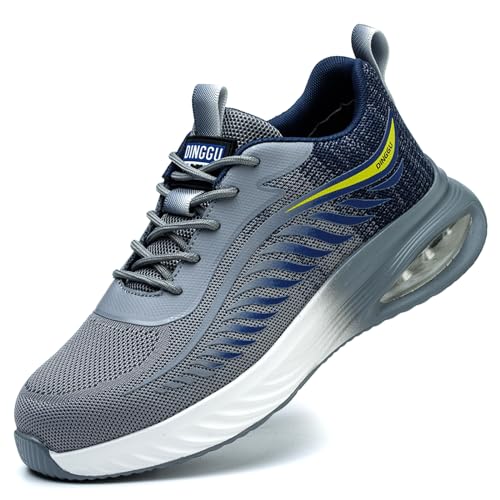 SDEQA Sicherheitsschuhe Arbeitsschuhe Herren Damen rutschfeste Stahlkappenschuhe Sportlich Schutzschuhe Leicht Atmungsaktiv Arbeitsturnschuhe,Grau,39.5 EU von SDEQA