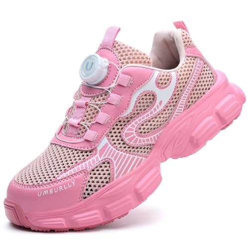 SDEQA Sicherheitsschuhe Damen S3 Arbeitsschuhe mit Stahlkappe Trends Drehknopf Atmungsaktiv rutschfeste Anti-Smash und Anti-Punktur Sportlich Safety Shoes,Rosa,36 EU von SDEQA