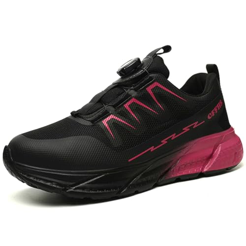 SDEQA Sicherheitsschuhe Damen mit Drehknopf Stahlkappe Arbeitsschuhe rutschfeste Leicht Arbeitsschutzschuhe Sportlich Turnschuhe,A,35 EU von SDEQA