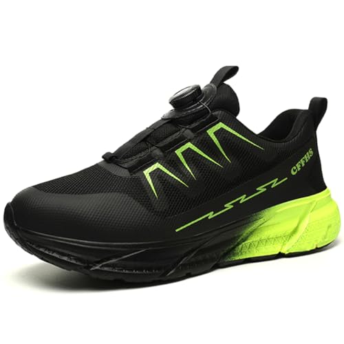 SDEQA Sicherheitsschuhe Damen mit Drehknopf Stahlkappe Arbeitsschuhe rutschfeste Leicht Arbeitsschutzschuhe Sportlich Turnschuhe,B,40 EU von SDEQA