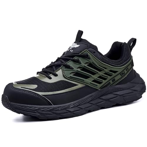 SDEQA Sicherheitsschuhe Herren Arbeitsschuhe mit Stahlkappe Atmungsaktiv Leicht Sportlich Mode Schutzschuhe,Schwarz,37 EU von SDEQA