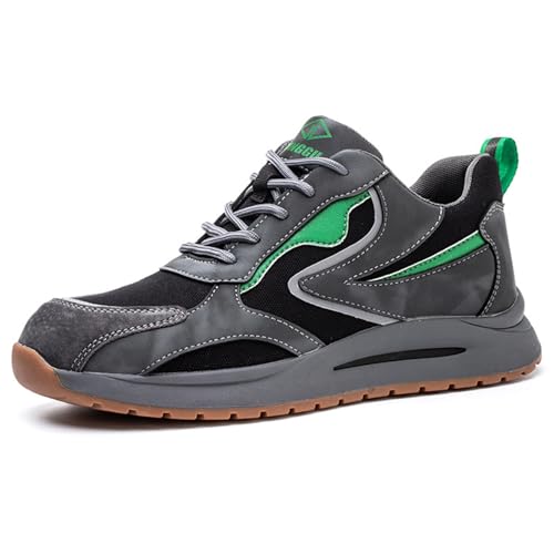 SDEQA Sicherheitsschuhe Herren Damen Leicht Atmungsaktiv Arbeitsschuhe mit Stahlkappe Sportlich rutschfeste Arbeitsschutzschuhe Schutzschuhe,Grau,41 EU von SDEQA