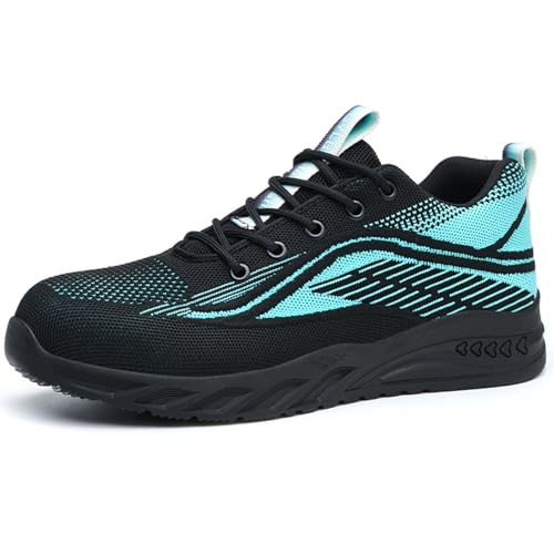 SDEQA Sicherheitsschuhe Herren Leicht Arbeit Schuhe mit Stahlkappe Sportlich Anti-Smashing Komfort Schutzschuhe Stahlkappenschuhe rutschfest Turnschuhe,C,36 EU von SDEQA