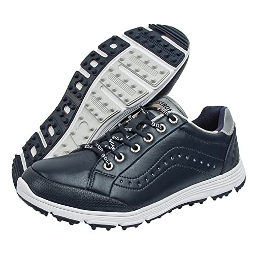 SDEQA Spikeless Golfschuhe Männer Wasserdicht Golf Training Sport Turnschuhe Komfort Atmungsaktiv Große Größe,Blau,48 EU von SDEQA