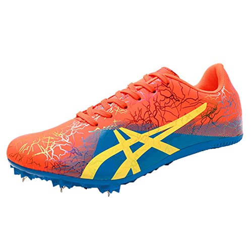 SDEQA Spikes Leichtathletik Herren Mittelstrecken Laufschuhe Laufschuhe rutschfeste Turnschuhe Für Sprint Herren Kinder und Damen Atmungsaktiv und bequem,Orange,41 EU von SDEQA