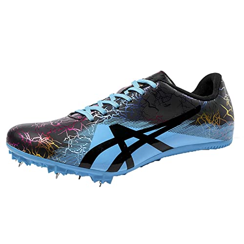 SDEQA Spikes Leichtathletik Herren Mittelstrecken Laufschuhe Laufschuhe rutschfeste Turnschuhe Für Sprint Herren Kinder und Damen Atmungsaktiv und bequem,Schwarz,43 EU von SDEQA