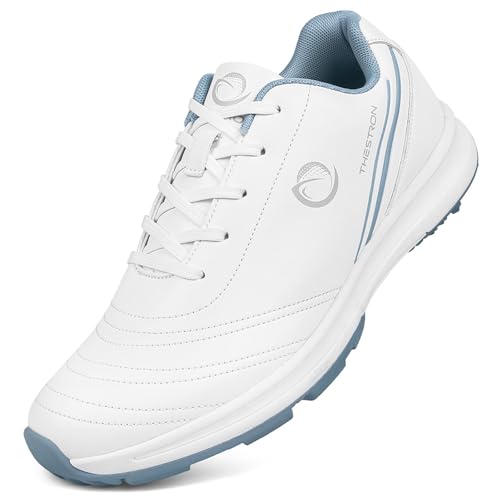SDEQA wasserdichte Golfschuhe für Damen, rutschfest, leicht, Outdoor, ohne Spikes, Golf-Sneaker mit Schnürung,B,36 EU von SDEQA