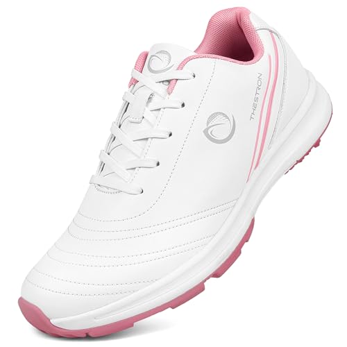 SDEQA wasserdichte Golfschuhe für Damen, rutschfest, leicht, Outdoor, ohne Spikes, Golf-Sneaker mit Schnürung,C,40.5 EU von SDEQA