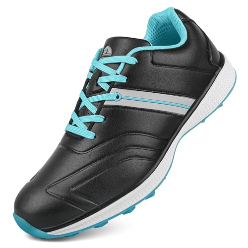 SDEQA wasserdichte Professional Golf Schuhe Frauen Spikeless Sohle Outdoor Anti Slip Leder Golf Schuhe Getragen Große Größe,D,39 EU von SDEQA