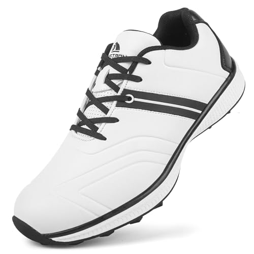 SDEQA wasserdichte Professional Golf Schuhe Frauen Spikeless Sohle Outdoor Anti Slip Leder Golf Schuhe Getragen Große Größe,E,38 EU von SDEQA