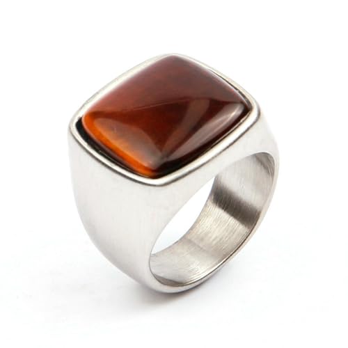 Personalisierter Retro-Ring für Herren, natürlicher Edelstein, Titanstahl, trendiger Titan-Stahlschmuck, 10, Metall, Zirkonia Personalisierter Retro-Ring für Herren, natürlicher Edelstein, Titanstahl, trendiger Titan-Stahlschmuck, 10, Metall, Zirkonia von SDEWFFWSA