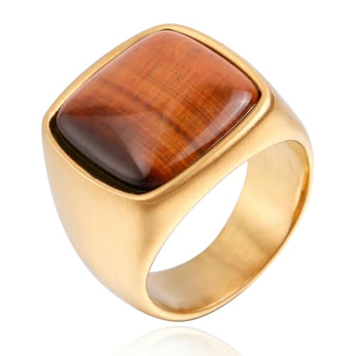 Personalisierter Retro-Ring für Herren, natürlicher Edelstein, Titanstahl, trendiger Titan-Stahlschmuck, 9, Metall, Zirkonia Personalisierter Retro-Ring für Herren, natürlicher Edelstein, Titanstahl, trendiger Titan-Stahlschmuck, 9, Metall, Zirkonia von SDEWFFWSA