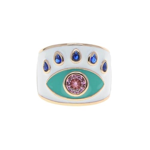 SDEWFFWSA Emaille, türkischer böser Blick, Damen-Fingerring, Boho-Stil, Modeschmuck, verstellbare Größe, resizable SDEWFFWSA Emaille, türkischer böser Blick, Damen-Fingerring, Boho-Stil, Modeschmuck, verstellbare Größe, resizable von SDEWFFWSA