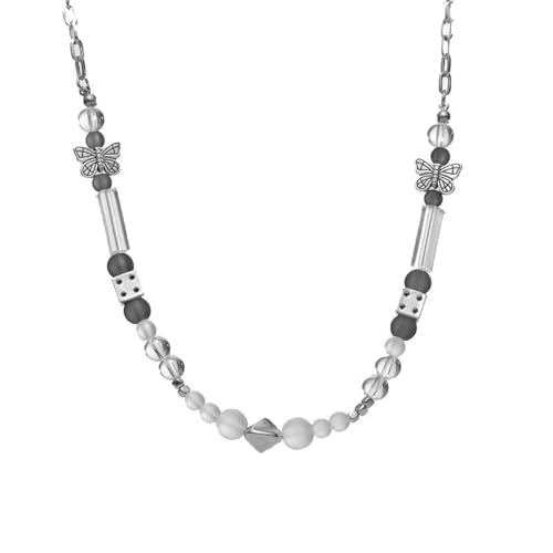 SDEWFFWSA Trendige Herren-Halskette mit Kristall-Schmetterlings-Design von SDEWFFWSA