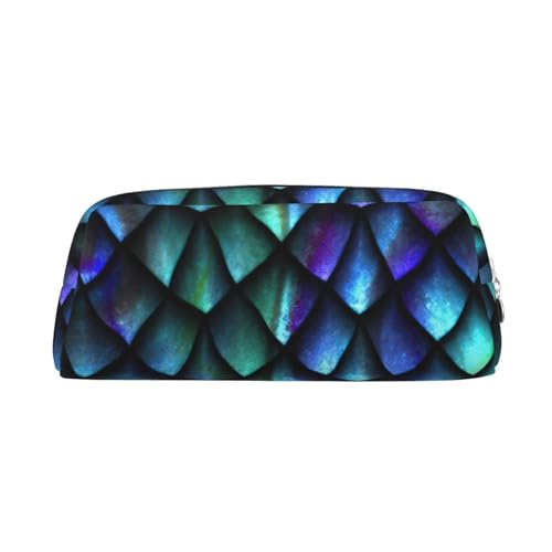 3D Magical Dragon Scales Pattern Print Erwachsene Federmäppchen Vielseitiges Federmäppchen Reißverschluss Multifunktional Reißverschluss Federmäppchen von SDFHU