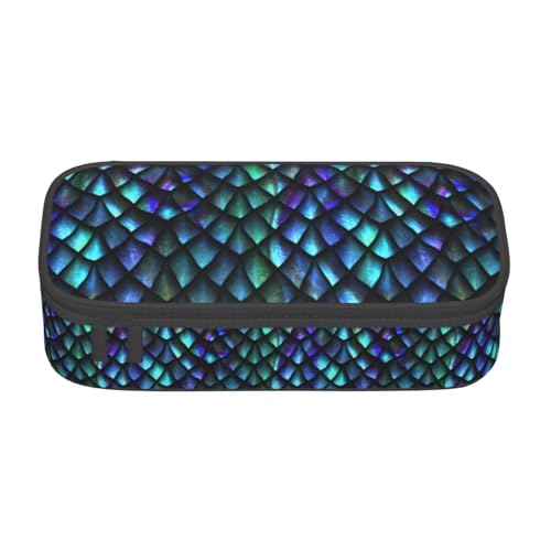 3D Magical Dragon Scales Pattern Print Multifunktionales Federmäppchen Schreibwaren Aufbewahrungstasche Zubehör Kosmetikartikel Erwachsene von SDFHU