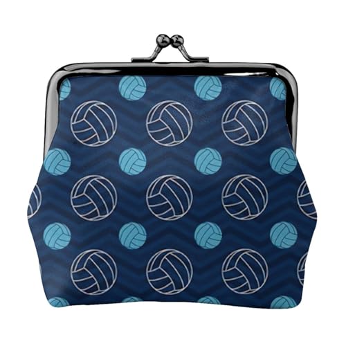 Blauer Volleyball-Druck, praktische Münzgeldbörse, niedlich, Mini-Münztasche für Frauen (11,5 x 10,5 cm), exquisit, Schwarz, Einheitsgröße von SDFHU