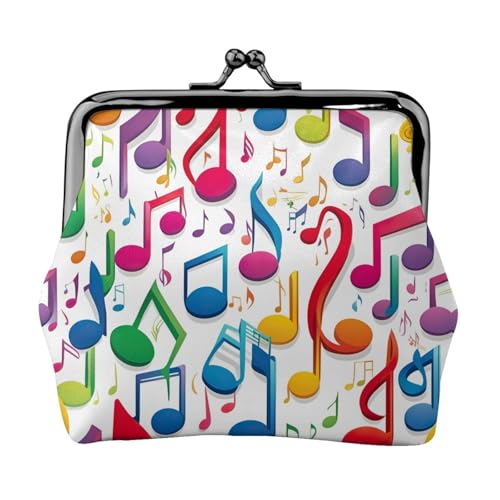 Bunte Musiknoten, 1 Druck, praktische Münzgeldbörse, niedliche Mini-Münztasche für Frauen (11,5 x 10,5 cm), exquisit, Schwarz, Einheitsgröße von SDFHU
