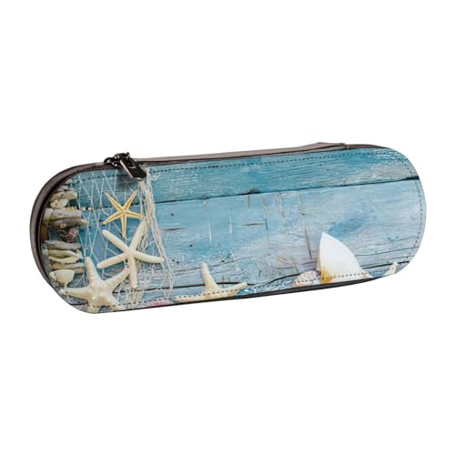 Federmäppchen aus Leder mit Seesternmuster – Vielseitiges Federmäppchen aus Leder für Reisen und den täglichen Gebrauch von SDFHU