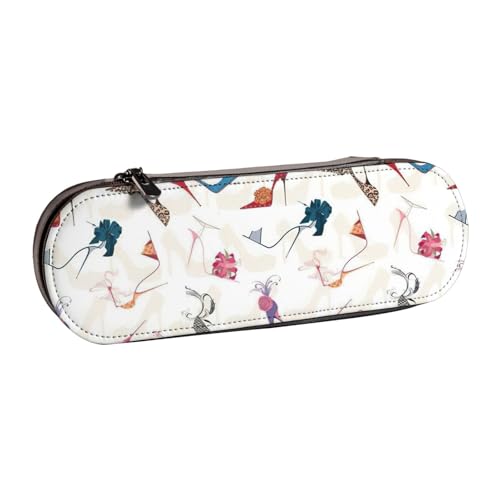 Federmäppchen aus Leder mit hohem Absatz und Schuhen, vielseitiger Stifthalter aus Leder, für Reisen und den täglichen Gebrauch von SDFHU