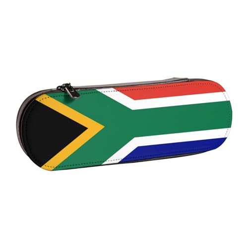 Federmäppchen aus Leder mit südafrikanischer Flagge, vielseitiger Stifthalter aus Leder, für Reisen und den täglichen Gebrauch von SDFHU