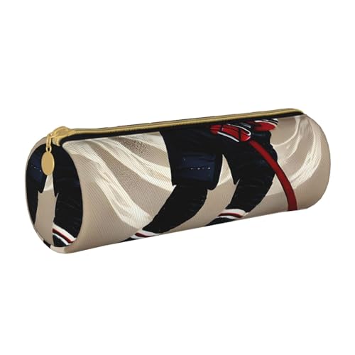Federmäppchen mit Hockey-Sportdruck, Leder, Reißverschluss, Federmäppchen, für Erwachsene, Büro, Reisen und Make-up, weiß, Einheitsgröße Federmäppchen mit Hockey-Sportdruck, Leder, Reißverschluss, Federmäppchen, für Erwachsene, Büro, Reisen und Make-up, weiß, Einheitsgröße von SDFHU