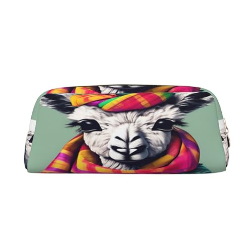 Federmäppchen mit Lama-Motiv in einem Schal, für Erwachsene, vielseitiges Federmäppchen mit Reißverschluss, multifunktionales Federmäppchen mit Reißverschluss von SDFHU