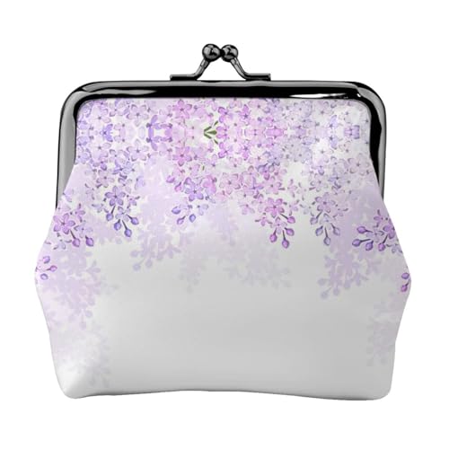 Framing Lilac Flowers in Blossom Print Practicality Coin Purse Cute Mini Coin Pouch for Women (11.5 x 10.5 cm) Exquisite, Schwarz, Einheitsgröße von SDFHU