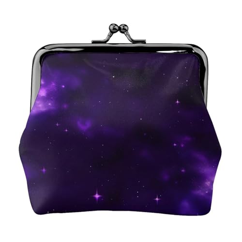 Galaxy Starry Space Purple Starry Print Practicality Coin Purse Cute Mini Coin Pouch for Women (11.5 x 10.5 cm) Exquisite, Schwarz, Einheitsgröße von SDFHU