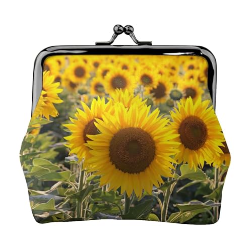 Gelbe Sonnenblumen-Blumendruck, praktische Münzgeldbörse, niedlicher Mini-Münzbeutel für Frauen (11,5 x 10,5 cm), exquisit, Schwarz, Einheitsgröße von SDFHU