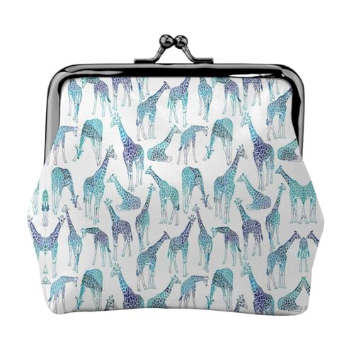 Geldbörse mit Giraffenmuster, praktisch, niedlich, Mini-Münztasche für Damen, 11,5 x 10,5 cm, exquisit, Schwarz, Einheitsgröße von SDFHU