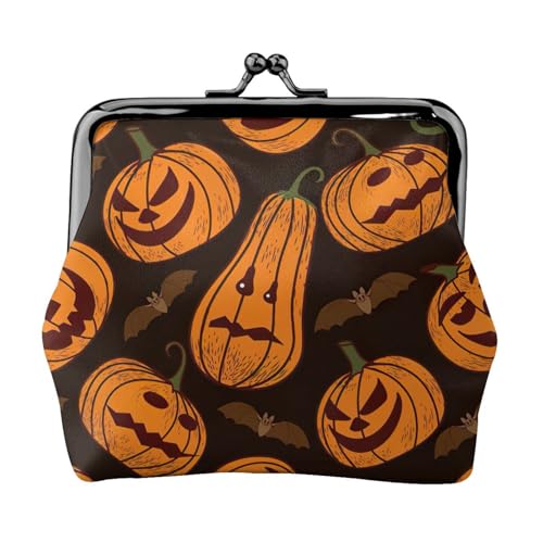Halloween-Kürbis-Druck, praktische Münzgeldbörse, niedlicher Mini-Münzbeutel für Frauen (11,5 x 10,5 cm), exquisit, Schwarz, Einheitsgröße von SDFHU