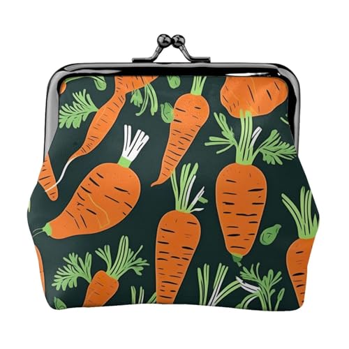 Happy Carrot nahtloses Muster Druck Praktikabilität Münzgeldbörse niedliche Mini-Münztasche für Frauen (11,5 x 10,5 cm) exquisit, Schwarz, Einheitsgröße von SDFHU